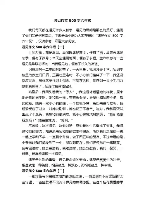 遇见作文500字六年级