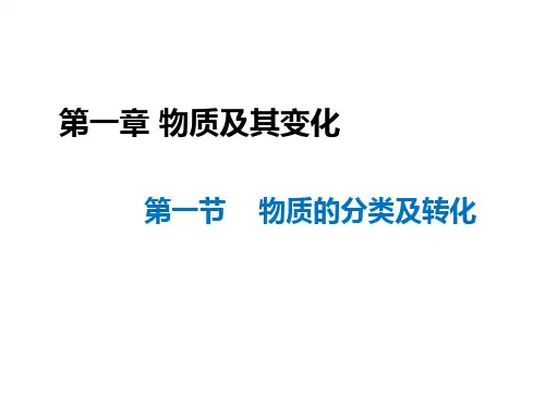 第一章 第一节物质的分类及转化 课件   高一上学期化学人教版(2019)必修第一册