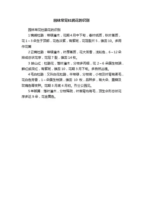 园林常见杜鹃花的识别