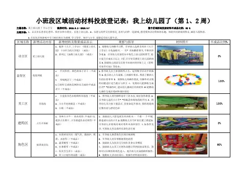 小班段区域活动材料投放登记表