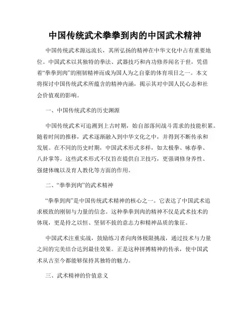 中国传统武术拳拳到肉的中国武术精神