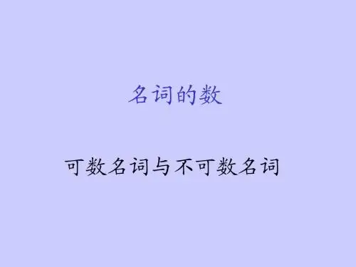 可数名词与不可数名词