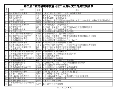 论文三等奖获奖名单