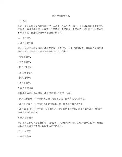 商户分类管理制度