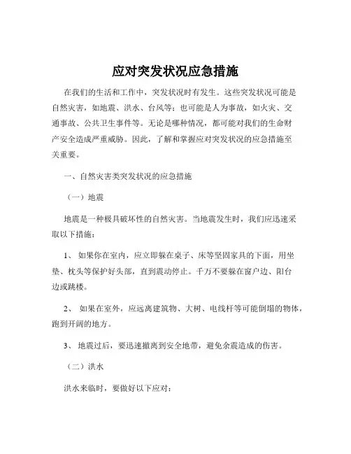 应对突发状况应急措施