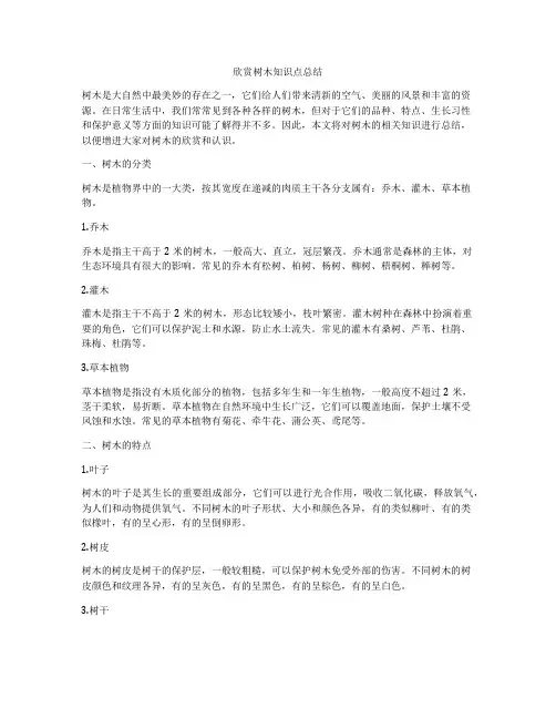 欣赏树木知识点总结