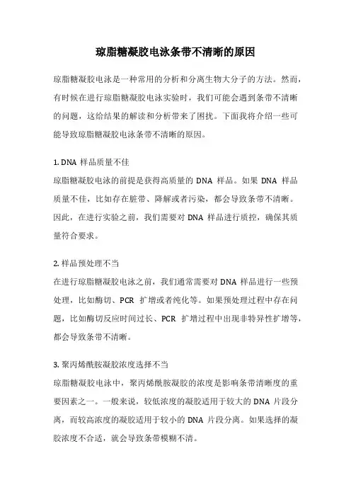 琼脂糖凝胶电泳条带不清晰的原因