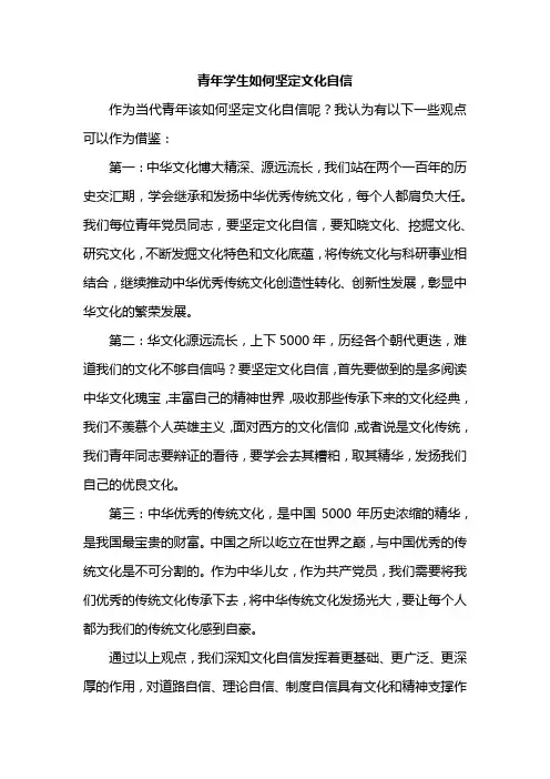 青年学生如何坚定文化自信