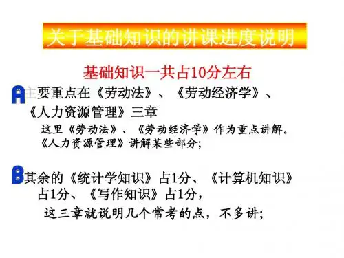 人力资源管理师(三级)基础知识1.1
