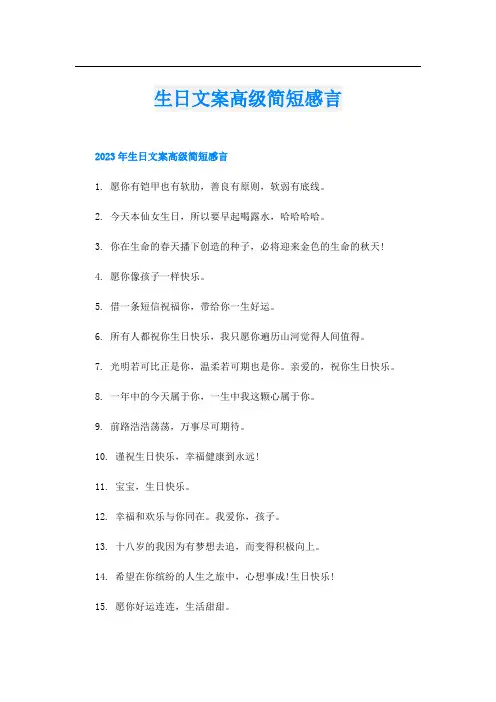 生日文案高级简短感言