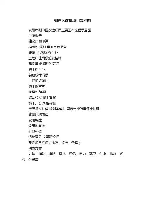 棚户区改造项目流程图