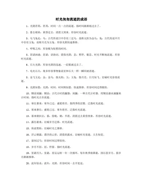 时光匆匆流逝的成语