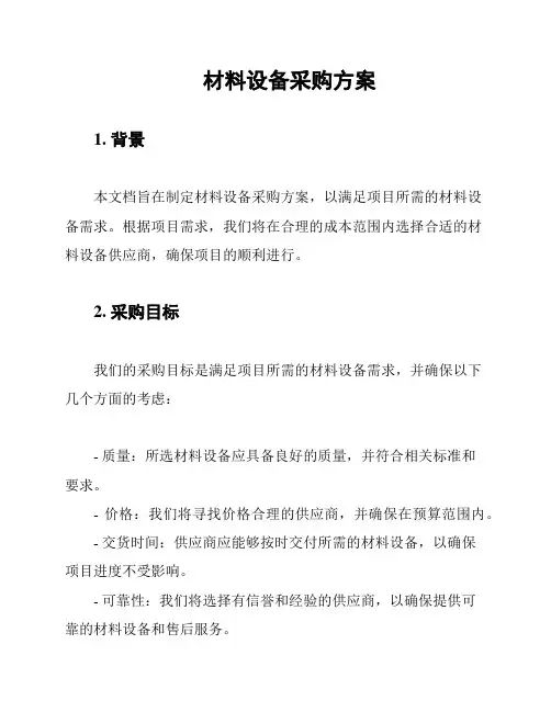 材料设备采购方案