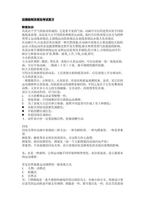 03动画绘制员理论考试复习