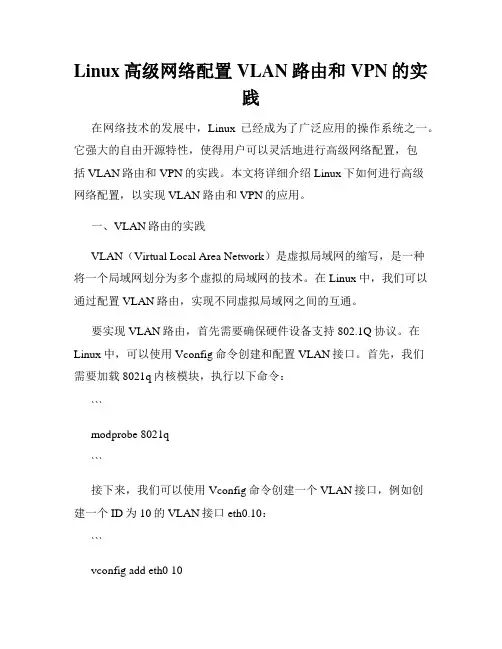 Linux高级网络配置VLAN路由和VPN的实践