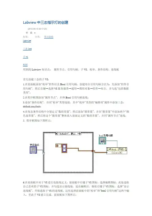 Labview中三态指示灯的创建