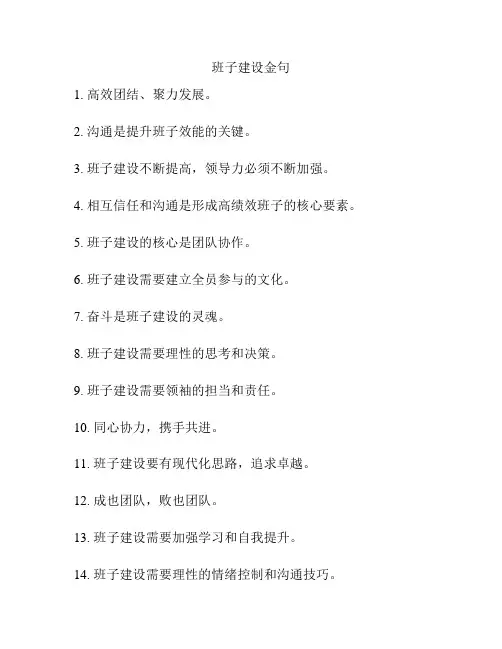 班子建设金句