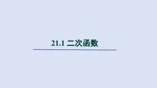 沪科九年级数学上册第21章1 二次函数