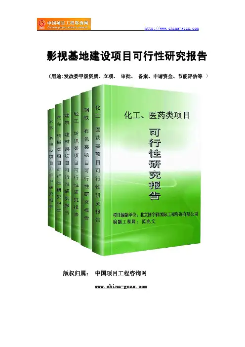 影视基地建设项目可行性研究报告(专业经典案例)