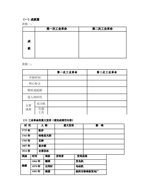 两次工业革命的比较