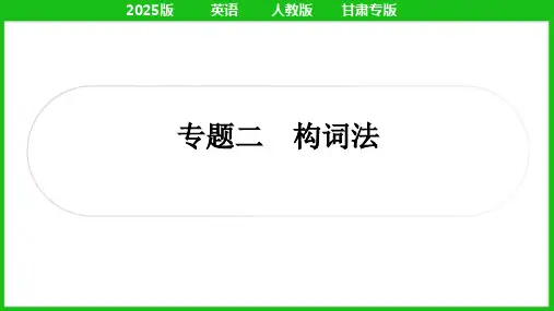 2025年人教版中考英语总复习第二篇语法专题专题二构词法