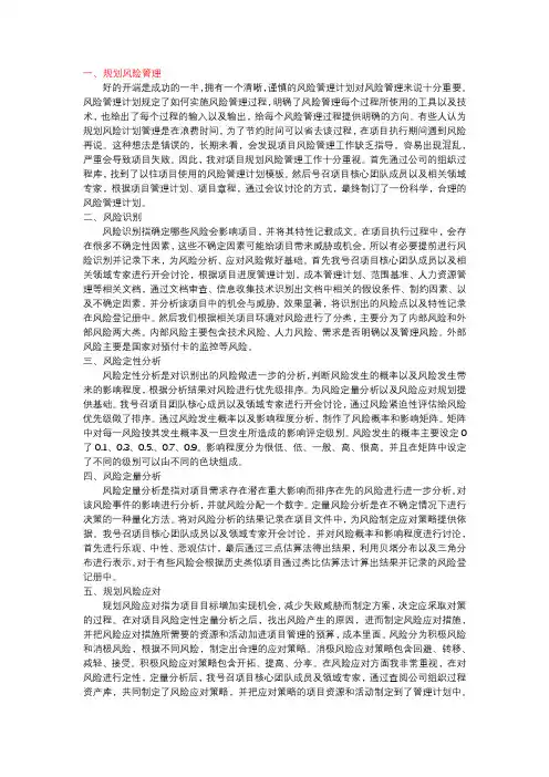高项_风险管理论文