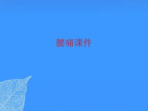 【正式版】腰痛课件PPT文档
