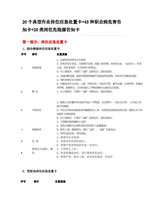 岗位风险告知卡