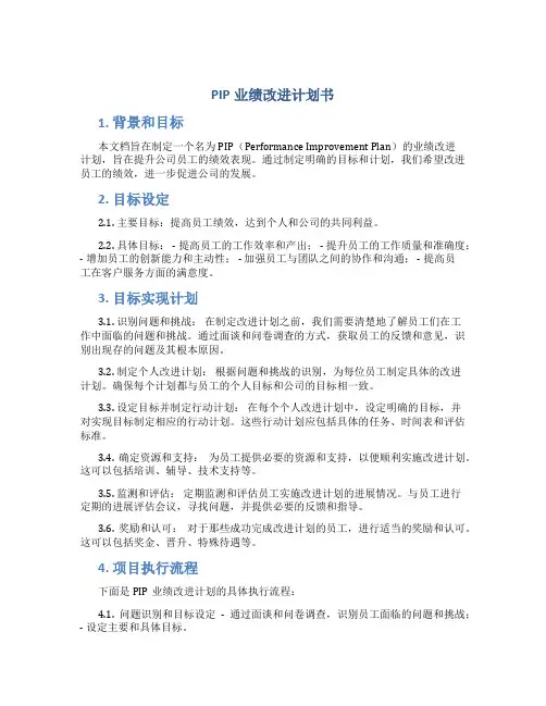 PIP业绩改进计划书