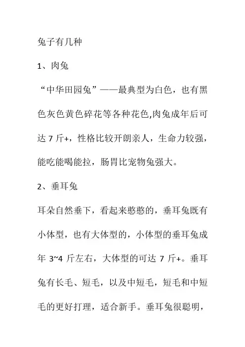 兔子有几种