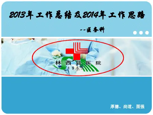 2013年医务科工作汇报