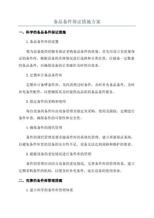备品备件保证措施方案