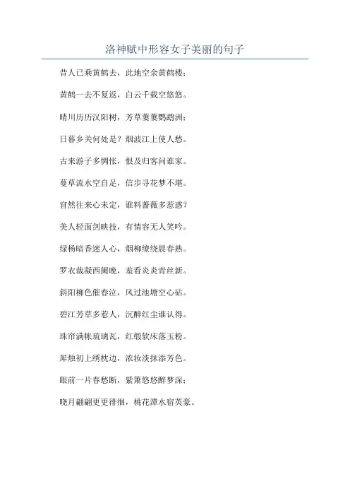 洛神赋中形容女子美丽的句子