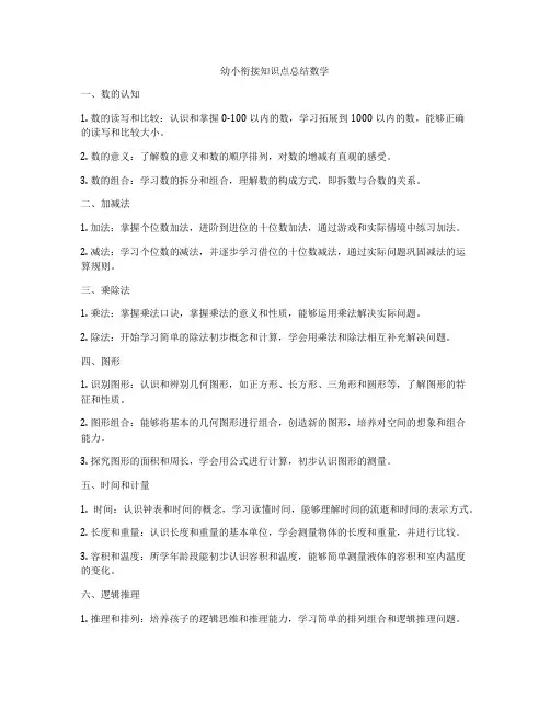 幼小衔接知识点总结数学
