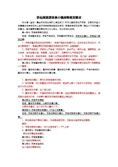 抚仙湖旅游发展小镇战略规划要点(意见)