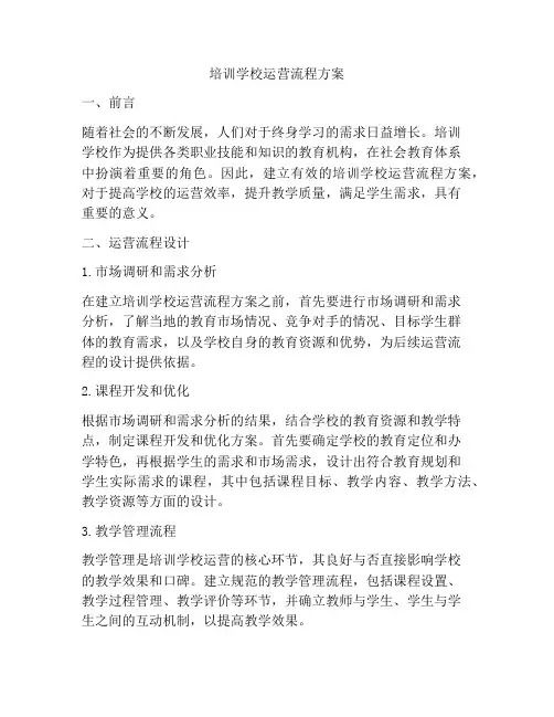 培训学校运营流程方案