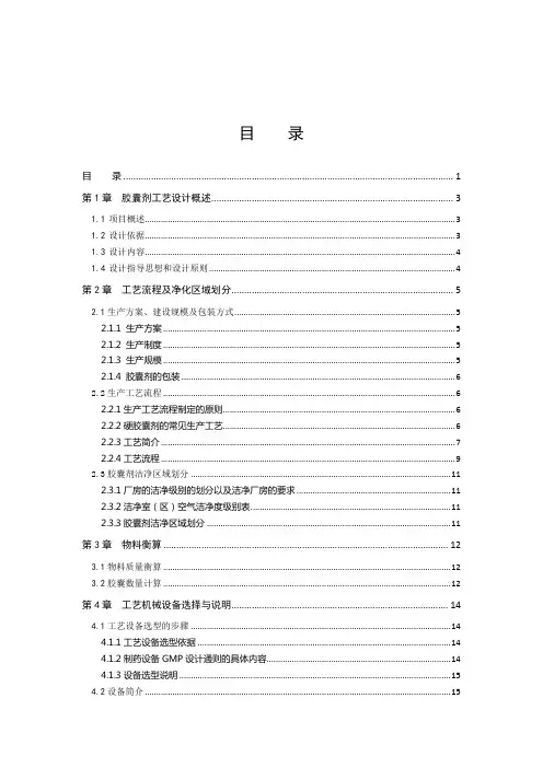 胶囊生产车间工艺设计