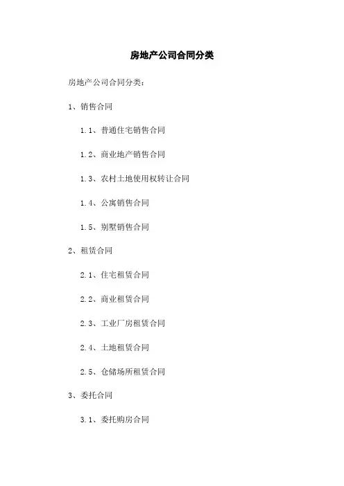 房地产公司合同分类