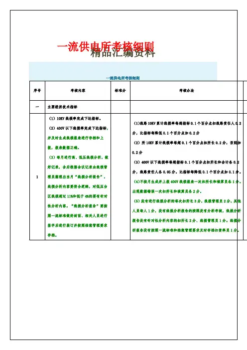 一流供电所考核细则资料