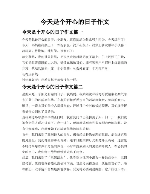 今天是个开心的日子作文