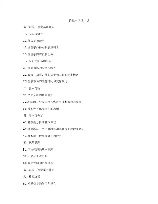 操盘手培训计划