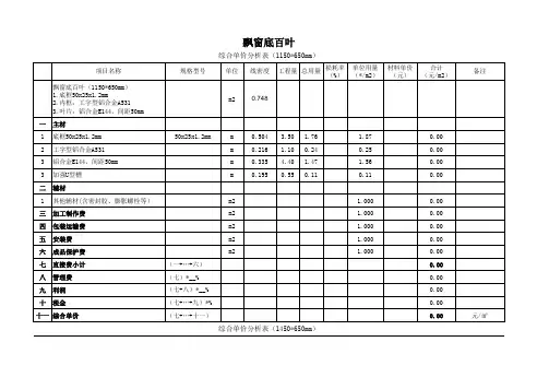 《铝合金门窗、百叶及护窗栏杆工程清单模板》