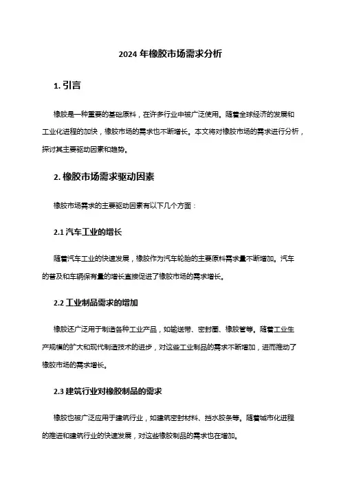 2024年橡胶市场需求分析