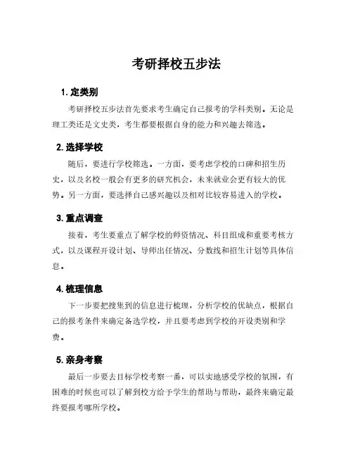 考研择校五步法
