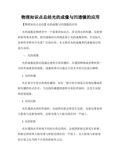 物理知识点总结光的成像与凹透镜的应用