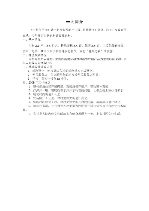 xx村简介