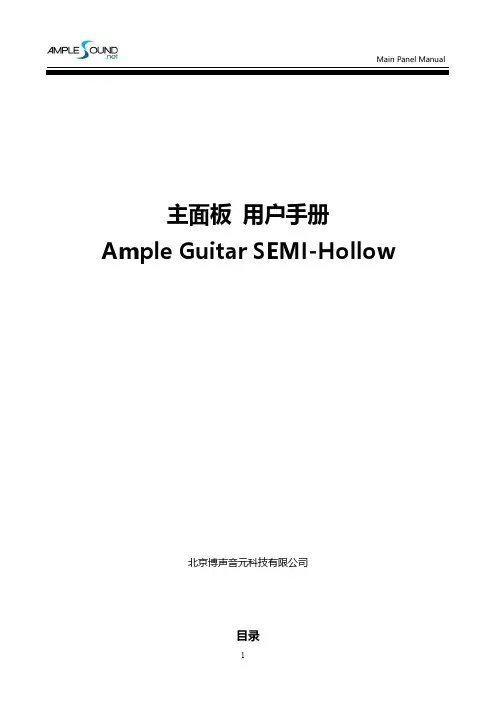 Ample Guitar SEMI-Hollow 用户手册说明书