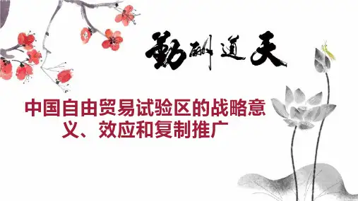 中国自由贸易试验区的战略意义、效应和复制推广