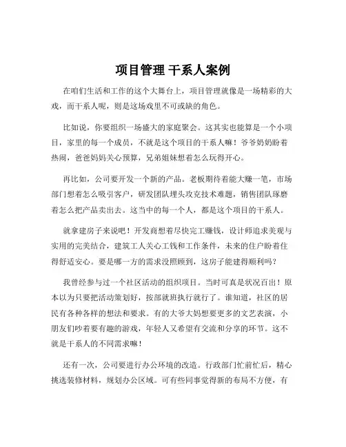 项目管理 干系人案例