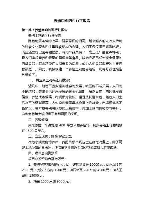 养殖肉鸡的可行性报告